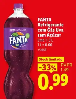 Lidl Fanta refrigerante com gás uva sem açúcar promoção