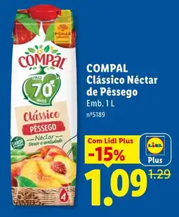 Lidl Compal clássico néctar de pêssego promoção