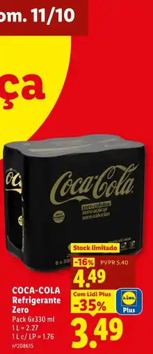 Lidl Coca-Cola Refrigerante Zero promoção