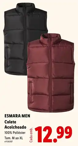 Lidl Esmara men colete acolchoado promoção