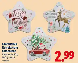 Lidl Favorina estrela com chocolate promoção