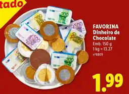 Lidl favorina dinheiro de chocolate promoção
