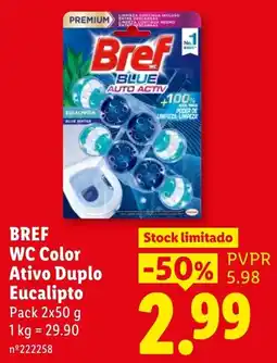 Lidl Bref wc color ativo duplo eucalipto promoção