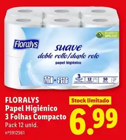 Lidl Floralys papel higiênico 3 folhas compacto promoção