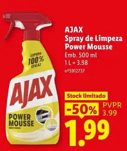 Lidl Ajax spray de limpeza power mousse promoção