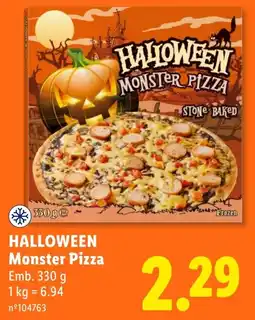 Lidl Halloween monster pizza promoção