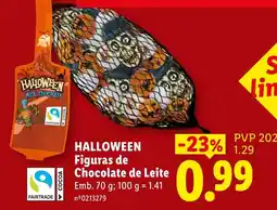 Lidl Halloween figuras de chocolate de leite promoção