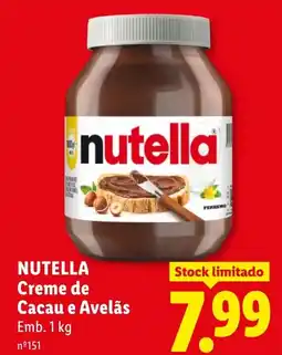 Lidl Nutella Creme de Cacau e Avelãs promoção