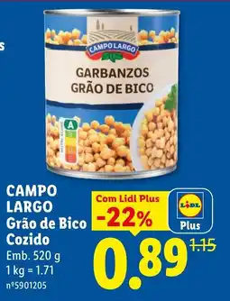 Lidl Campo Largo grão de bico cozido promoção