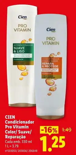 Lidl Cien condicionador pro vitamin color/suave/reparação promoção