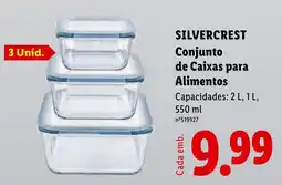 Lidl silvercrest conjunto de caixas para alimentos promoção