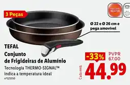 Lidl Tefal conjunto de frigideiras de alumínio promoção