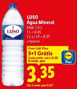 Lidl Água Mineral Luso promoção