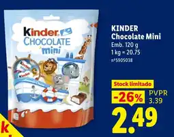 Lidl Kinder chocolate mini promoção