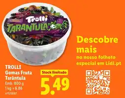 Lidl Trolli Gomas Fruta Tarântula promoção