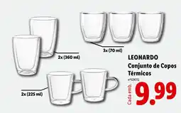 Lidl leonardo conjunto de copos térmicos promoção