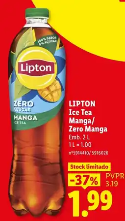 Lidl Lipton ice tea manga/zero manga promoção