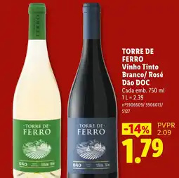 Lidl Torre de Ferro Vinho Tinto Branco/ Rosé Dão DOC promoção