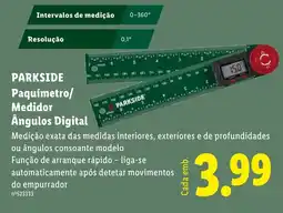 Lidl Parkside paquímetro/medidor ângulos digital promoção