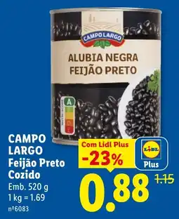 Lidl Campo Largo feijão preto cozido promoção