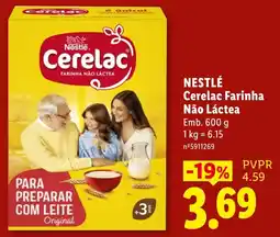 Lidl Nestlé Cerelac Farinha Não Láctea promoção