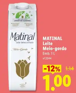Lidl Matinal Leite Meio-gordo promoção