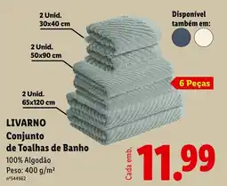 Lidl Livarno conjunto de toalhas de banho promoção