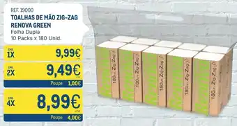 Toalhas de mão zig-zag renova green