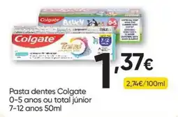 Froiz Pasta dentes colgate 0-5 anos ou total júnior 7-12 anos 50ml promoção