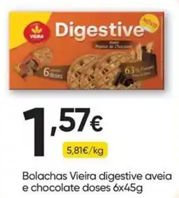 Froiz Bolachas Vieira digestive aveia e chocolate doses promoção