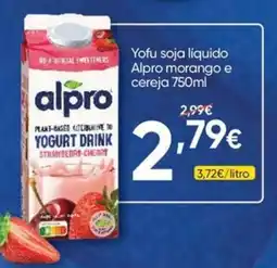 Froiz Alpro yofu soja liquido morango e cereja promoção