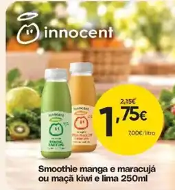 Froiz Innocent smoothie manga e maracujá ou maçã kiwi e lima promoção