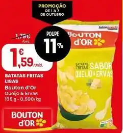 Intermarché Bouton d´or - batatas fritas lisas queijo&ervas promoção