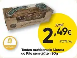 Froiz Tostas multicereais Museu do Pão sem glúten promoção