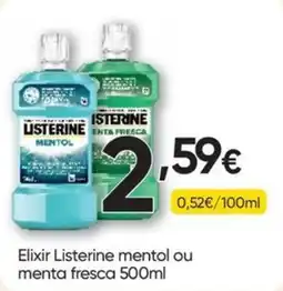 Froiz Elixir Listerine mentol ou menta fresca promoção