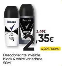 Froiz Rexona desodorante invisible black & white variedade promoção