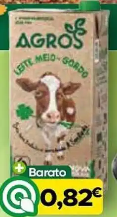 Supermercados Preços Baixos Agros leite meio-gordo promoção
