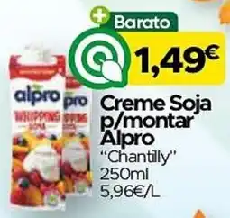 Supermercados Preços Baixos Creme Soja p/montar Alpro "Chantilly" promoção