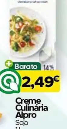 Supermercados Preços Baixos Creme Culinária Alpro Soja promoção