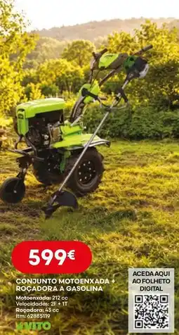 Bricomarché A+ - conjunto motorenxada ado folhetto rocadora a gasolina promoção