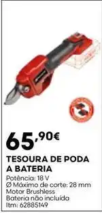 Bricomarché A+ - tesoura de poda a bateria promoção