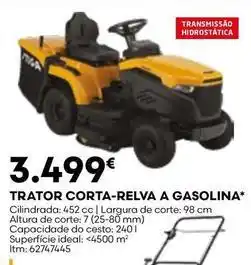 Bricomarché A+ - tractor corta-relva a gasolina promoção