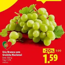 Lidl Nacional - uva branca sem grainha promoção