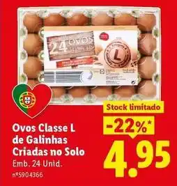 Lidl Ovos classe l de galinhas criadas no solo promoção