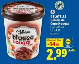 Lidl Gelatelli - gelado de copo nougat promoção