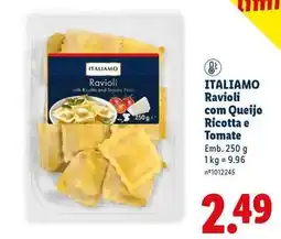 Lidl Italiamo - ravioli com queijo ricotta e tomate promoção