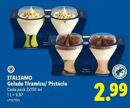 Lidl Italiamo - gelado tiramisu/ pistacio promoção