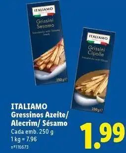 Lidl Italiamo - gressinos azeite/ alecrim/ sesamo promoção