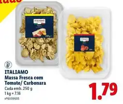 Lidl Italiamo - massa fresca com tomate/ carbonara promoção