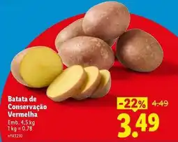 Lidl Batata de conservacao vermella promoção